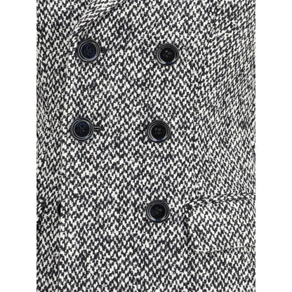 Dolce & Gabbana Gray Fleece Wool Blazer