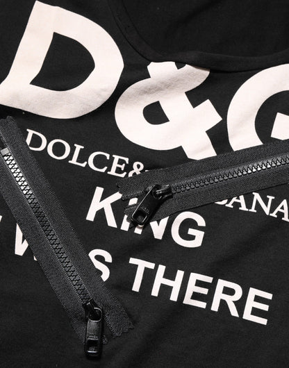 Dolce & Gabbana Black Cotton Sleeveless Tank Top DG Logo Men T-shirt