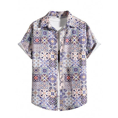 Men's Casual Short Sleeve Loose Beach Shirt