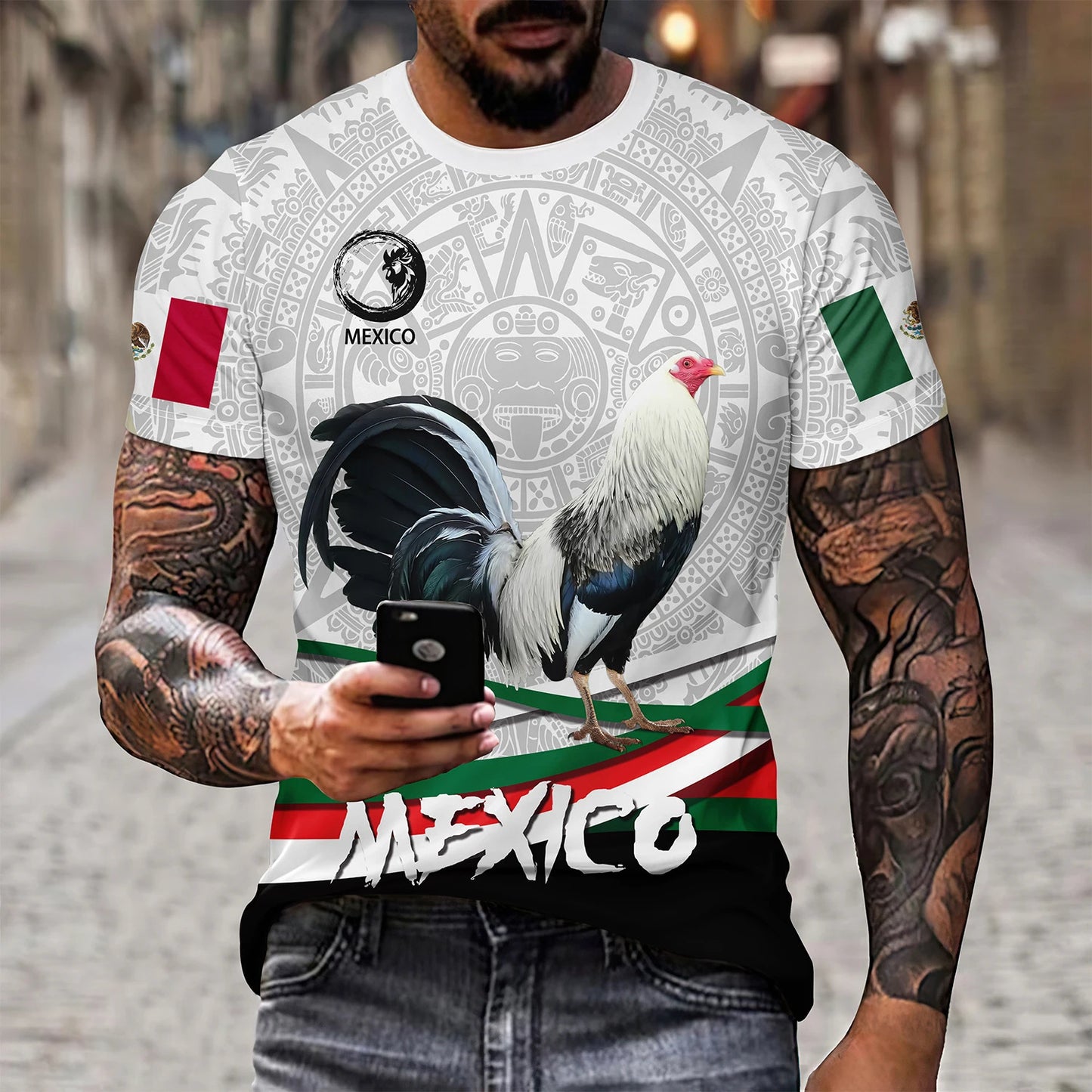 Eagle And Snake T-shirt Loose Round Neck