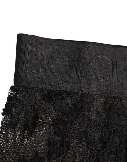 Dolce & Gabbana High Waist Briefs Black Floral Lace  Underwear