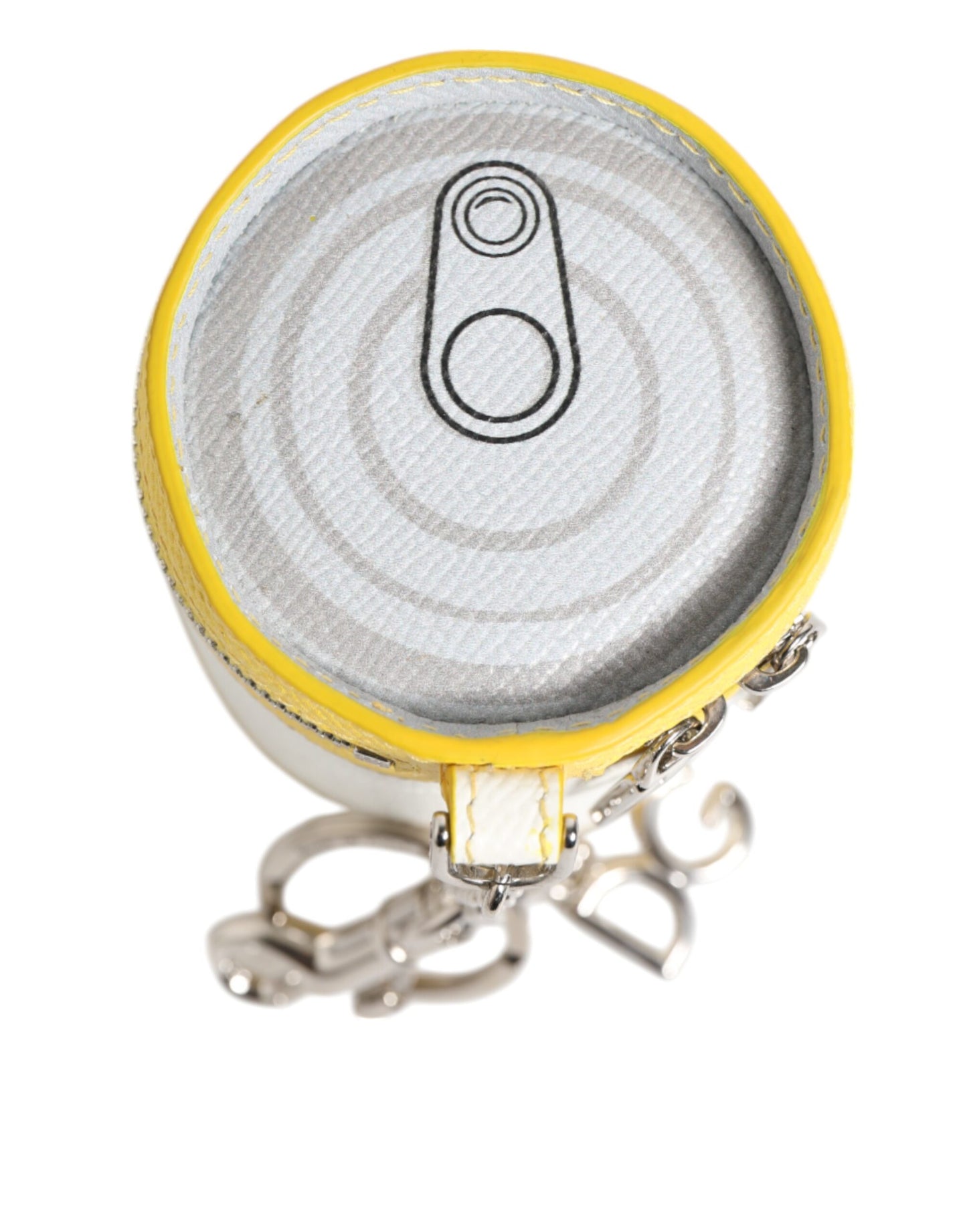 Dolce & Gabbana Amore Leather Yellow Bag Charm Coin Case Keychain Keyring