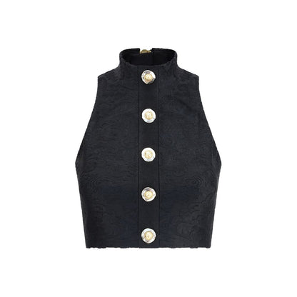 Balmain Black Viscose Top