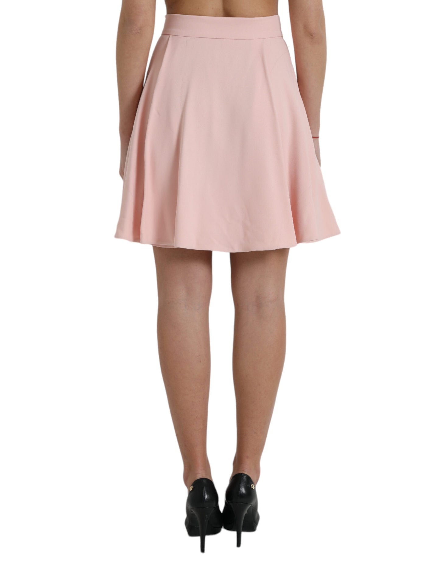 Dolce & Gabbana Light Powder Rose Viscose Pleated Skirt