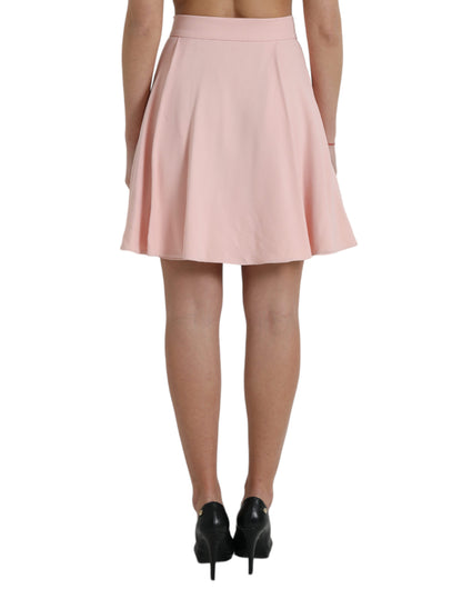 Dolce & Gabbana Light Powder Rose Viscose Pleated Skirt