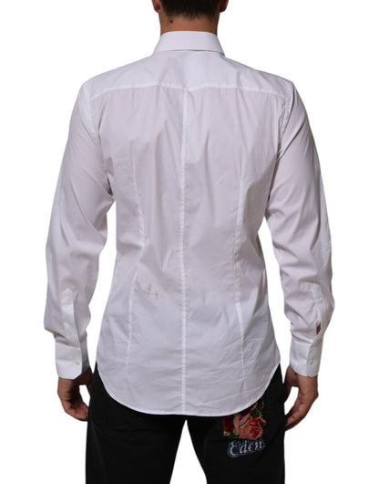 Dolce & Gabbana White Cotton MARTINI Formal Men Dress Shirt