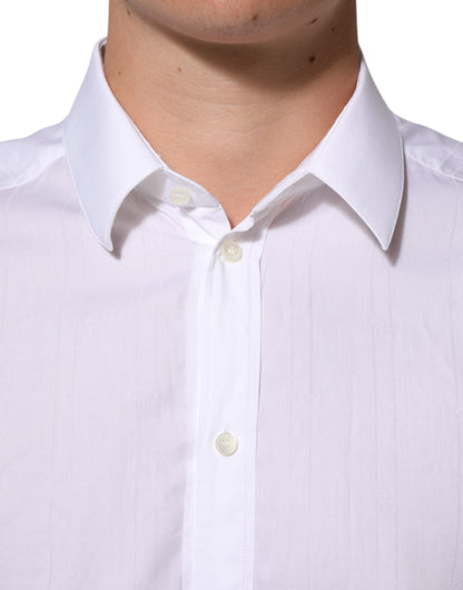 Dolce & Gabbana White Cotton MARTINI Men Formal Dress Shirt