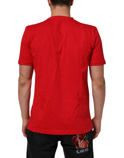 Dolce & Gabbana Red Goodluck 2023 Cotton Crew Neck T-shirt