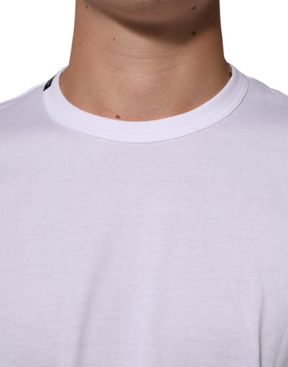 Dolce & Gabbana White Goodluck 2021 Cotton Crew Neck  T-shirt