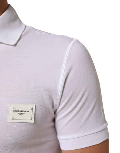 Dolce & Gabbana White Collared Short Sleeves Polo T-shirt