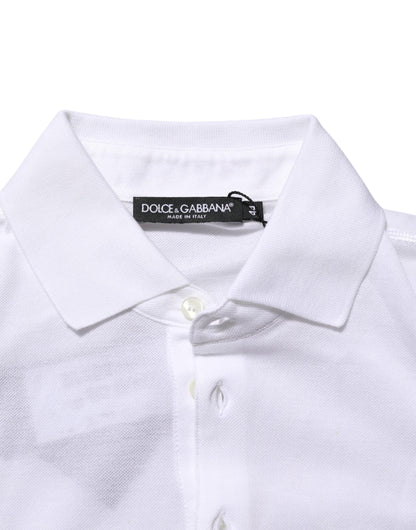 Dolce & Gabbana White Collared Short Sleeves Polo T-shirt
