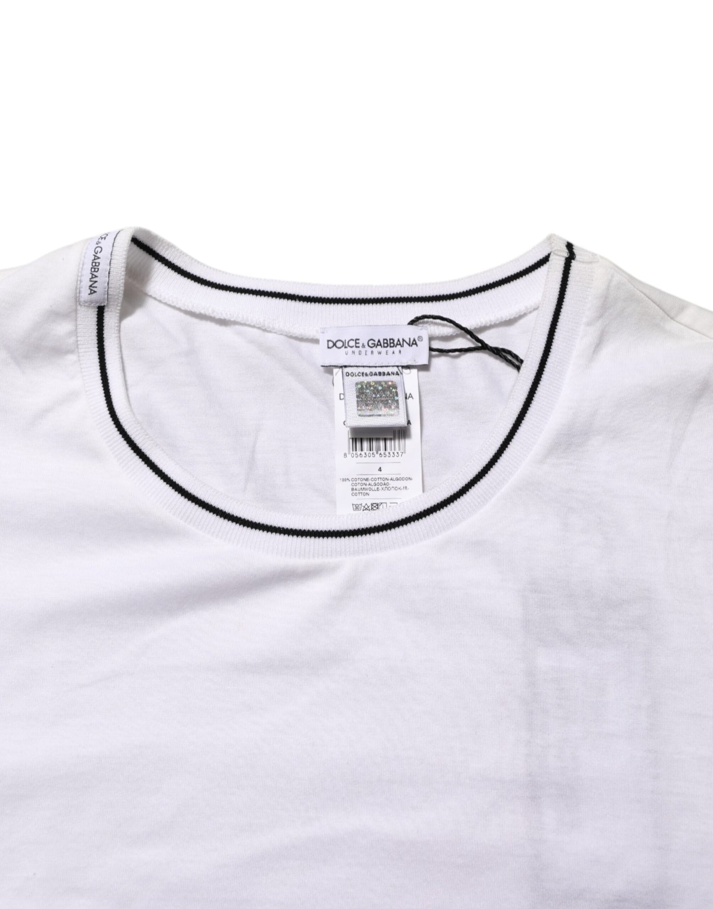 Dolce & Gabbana White Short Sleeves Round Neck Men Underwear T-shirt