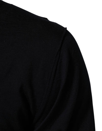 Dolce & Gabbana Black Cashmere Knit V-Neck Pullover Sweater