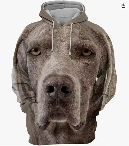 Men's Thermal Transfer 3D Dog Hoodie Coat