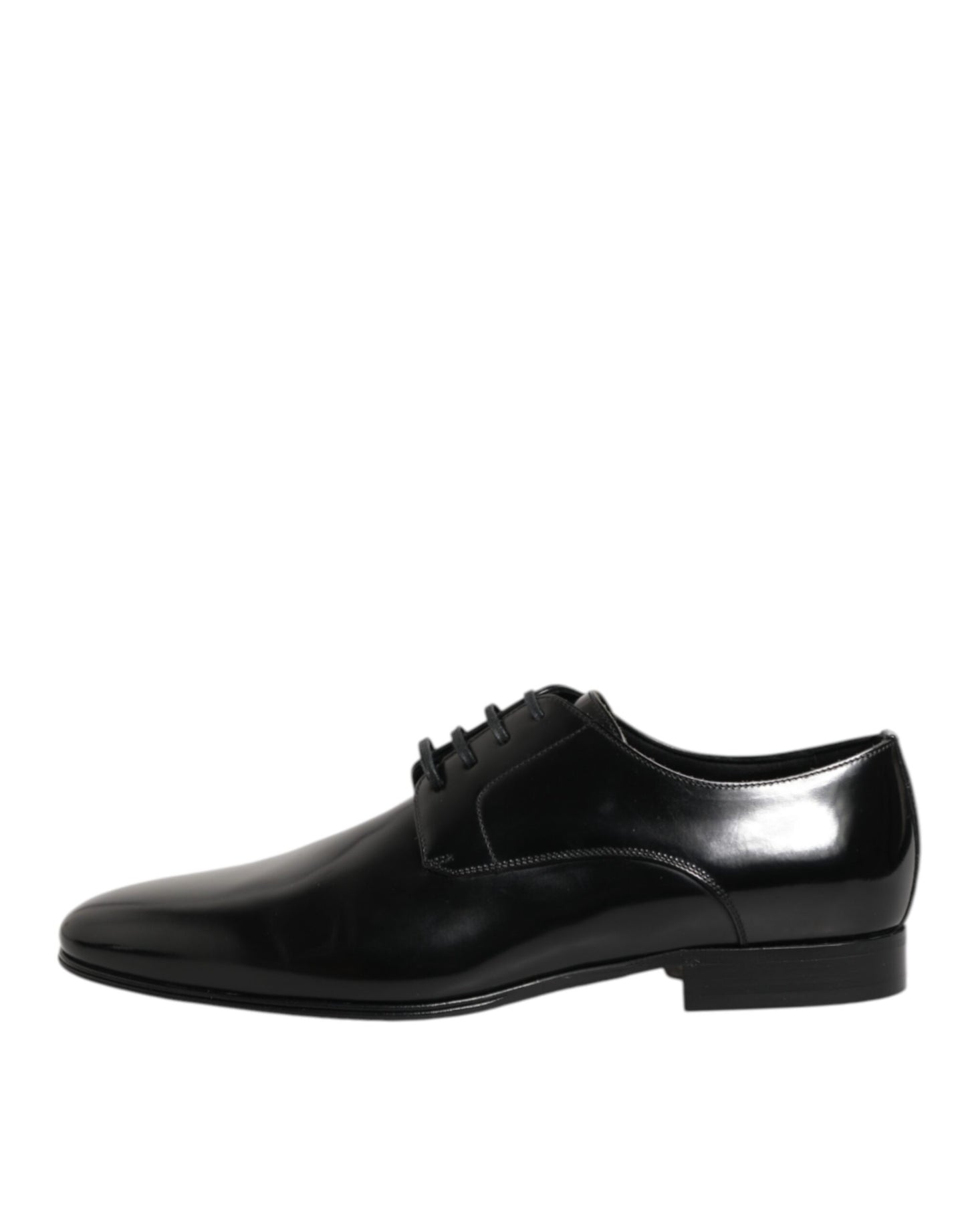 Dolce & Gabbana Black Calfskin Leather Derby Men Dress Shoes