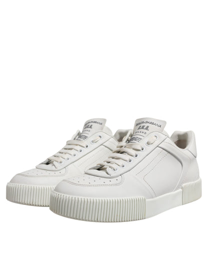 Dolce & Gabbana White Leather MIAMI Low Top Sneakers Shoes