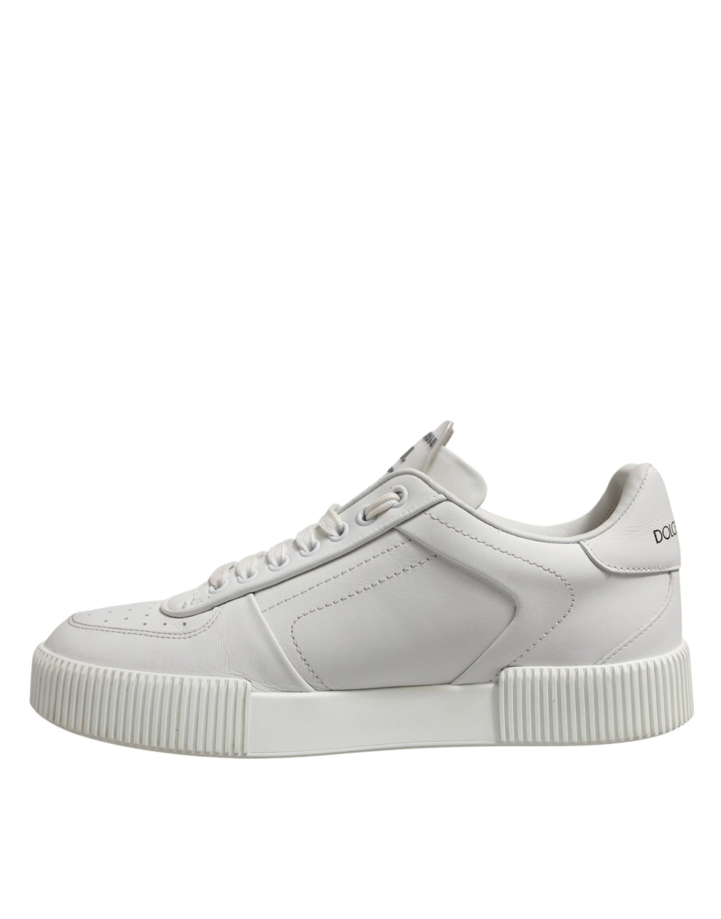 Dolce & Gabbana White Leather MIAMI Low Top Sneakers Shoes