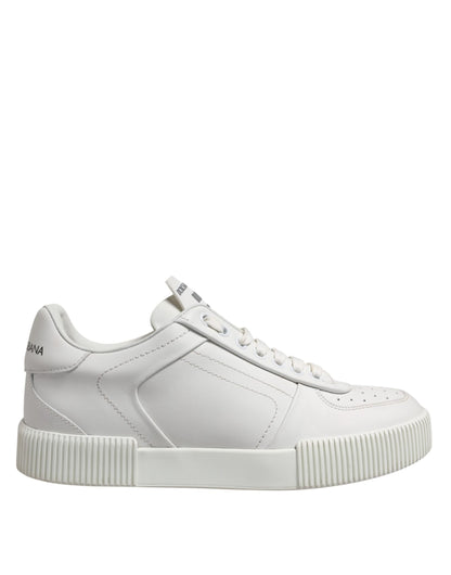 Dolce & Gabbana White Leather MIAMI Low Top Sneakers Shoes