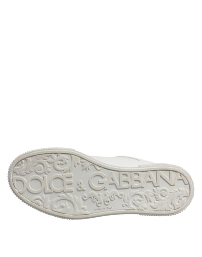 Dolce & Gabbana White Leather MIAMI Low Top Sneakers Shoes