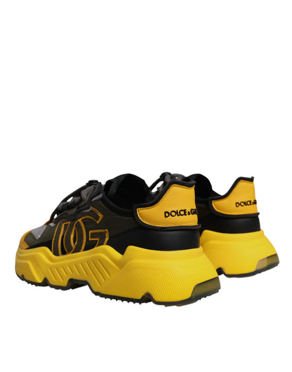 Dolce & Gabbana Black Yellow Daymaster Low Top Sneakers  Shoes