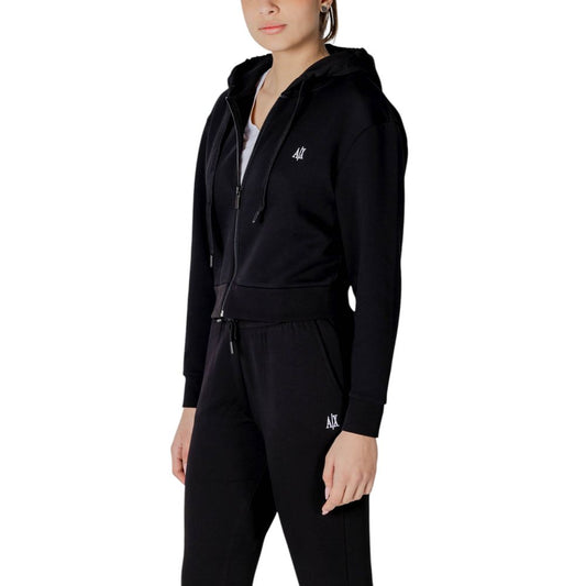 Armani Exchange Black Cotton Hoodie