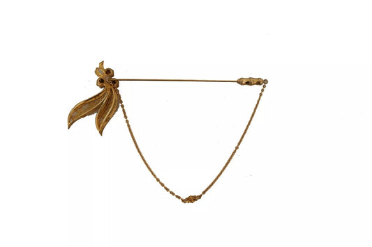 Dolce & Gabbana Gold Tone 925 Sterling Silver Crystal Chain Brooch