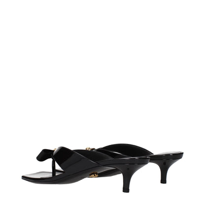 Versace Black Leather Stiletto Heel Sandals