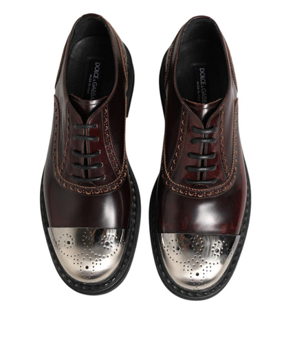 Dolce & Gabbana Brown Leather Lace Up Dress Men Oxford Shoes