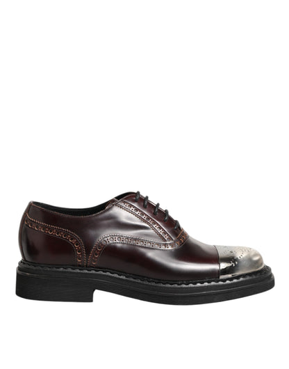 Dolce & Gabbana Brown Leather Lace Up Dress Men Oxford Shoes