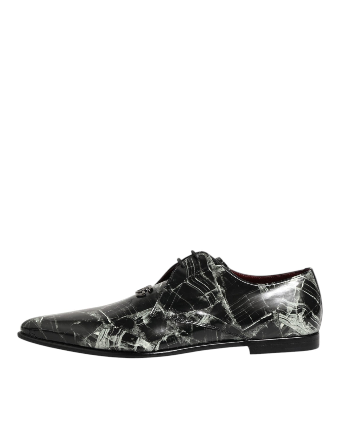 Dolce & Gabbana Marbled Pattern Dress Lace Up Derby Shoes