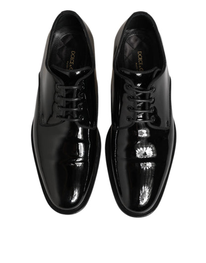 Dolce & Gabbana Black Leather Lace Up Derby Formal Dress Shoes