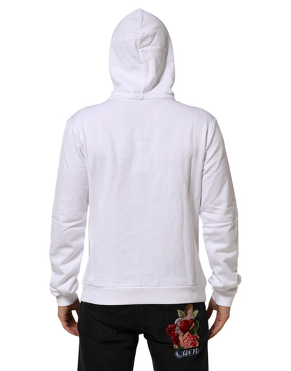 Dolce & Gabbana White Sacred Heart Hooded Sweatshirt Sweater
