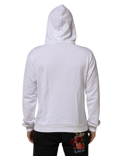 Dolce & Gabbana White Sacred Heart Hooded Sweatshirt Sweater