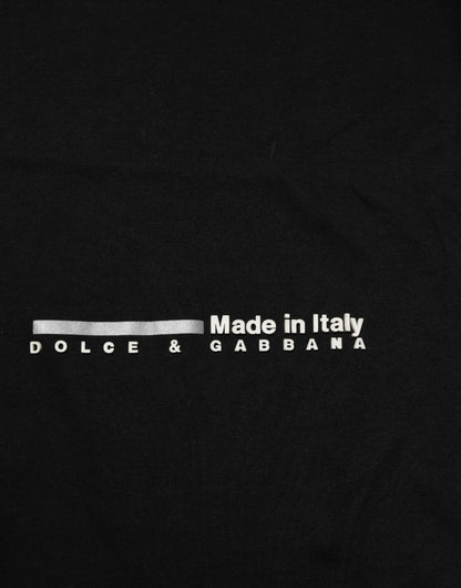 Dolce & Gabbana Black Statement Cotton Men Crew Neck T-shirt