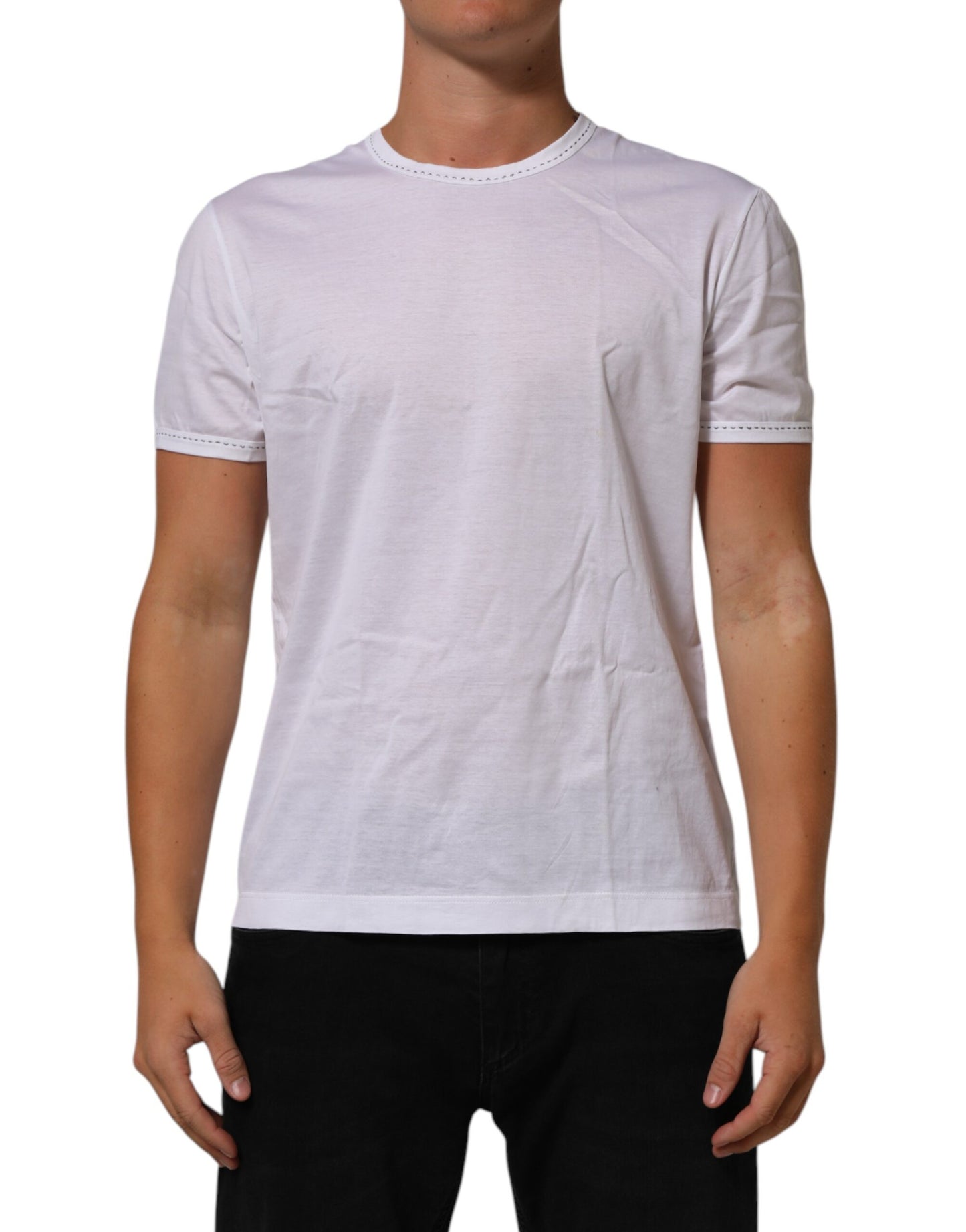 Dolce & Gabbana White Cotton Crew Neck Underwear Tee T-shirt