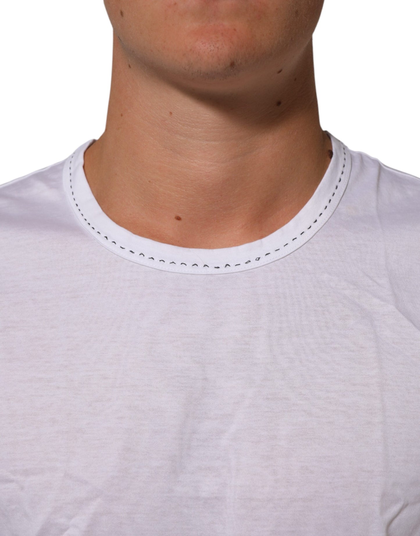Dolce & Gabbana White Cotton Crew Neck Underwear Tee T-shirt