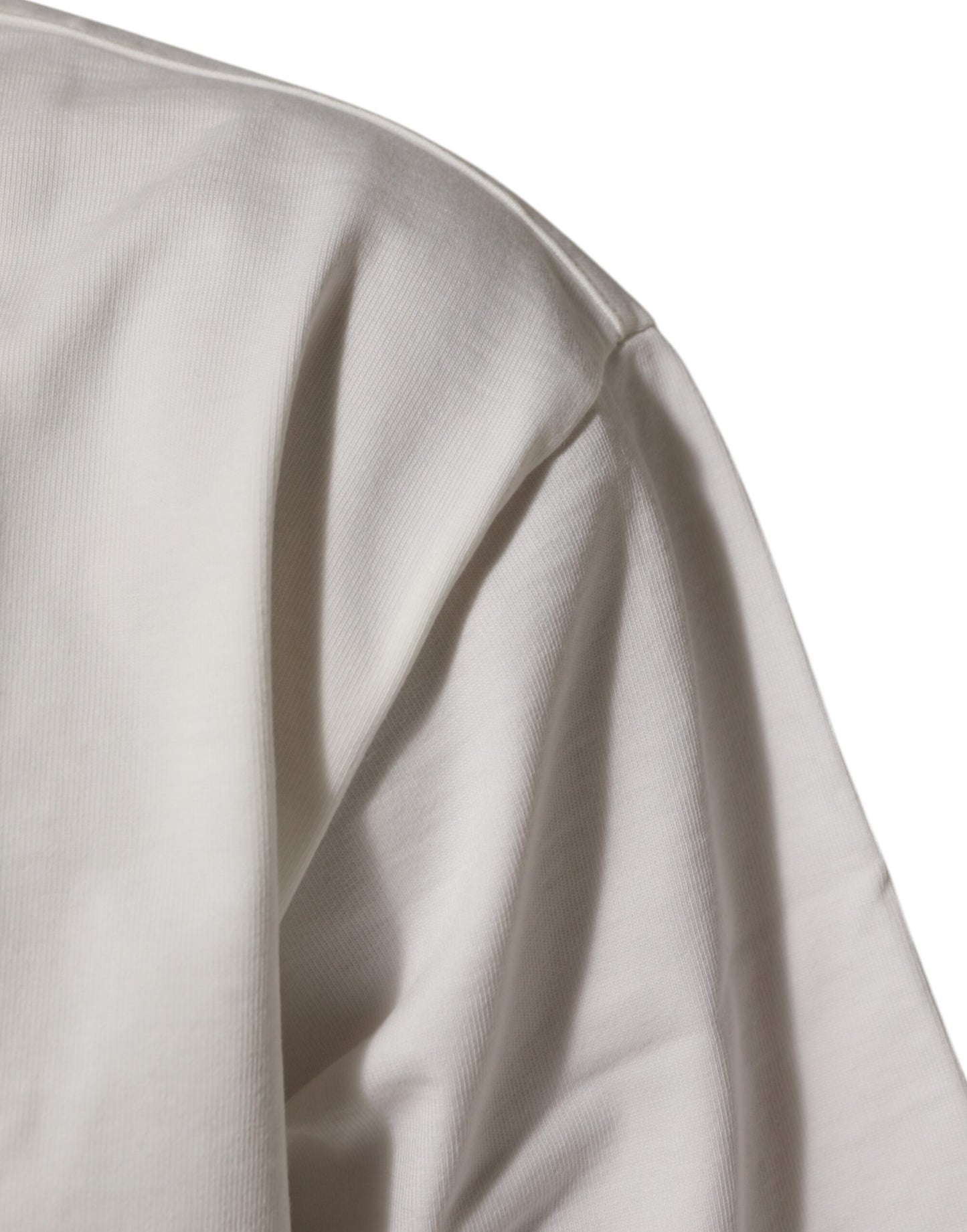 Dolce & Gabbana White Cotton Logo Print Crew Neck Men T-shirt