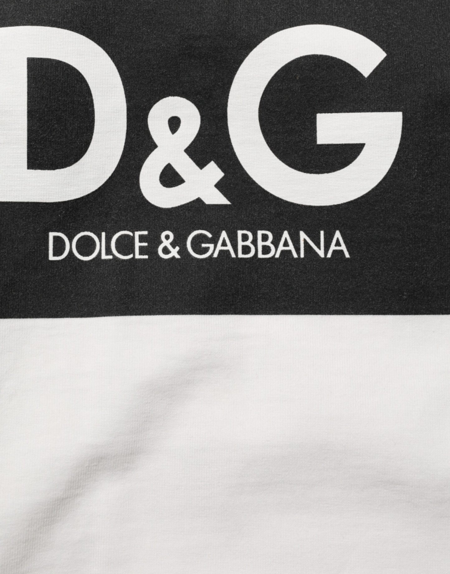 Dolce & Gabbana White Cotton Logo Print Crew Neck Men T-shirt