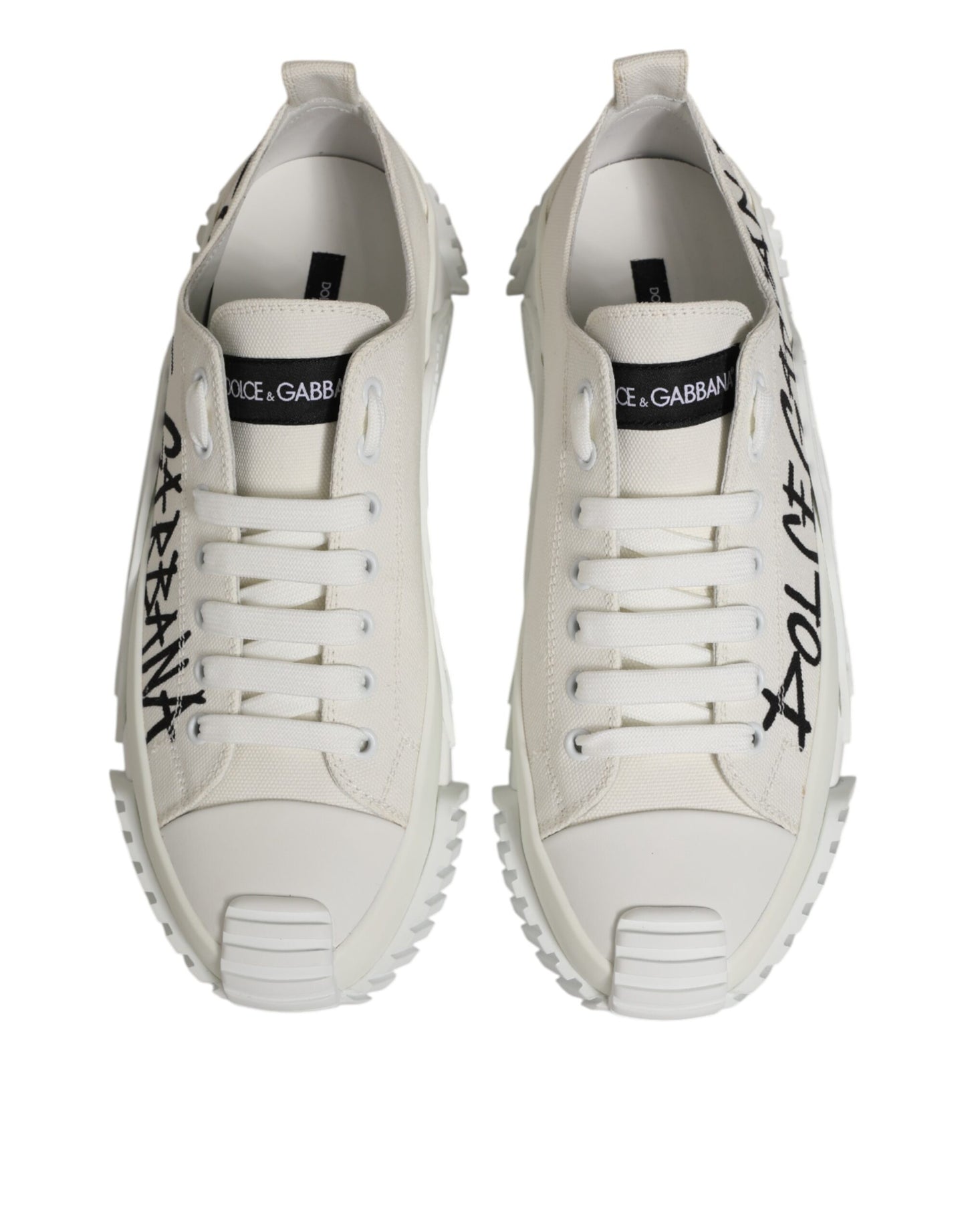 Dolce & Gabbana White Cotton NS1 Low Top Sneaker Shoes