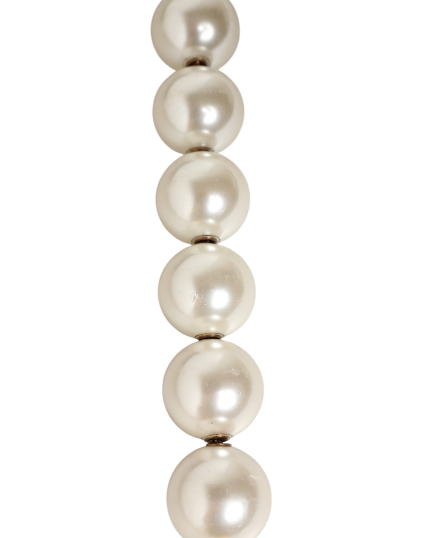 Dolce & Gabbana Black Leather Pearl Chain Bag Accessory Shoulder Strap