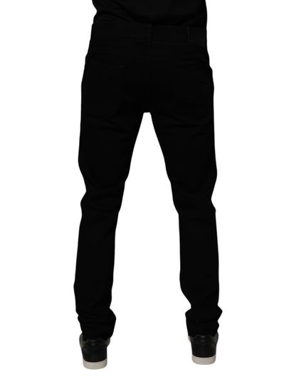 Dolce & Gabbana Black Cotton Stretch Skinny Men Denim Jeans