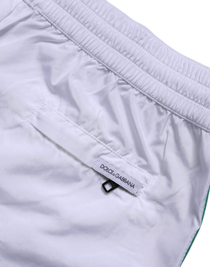 Dolce & Gabbana White Logo Polyester Men Beachwear Swimwear
