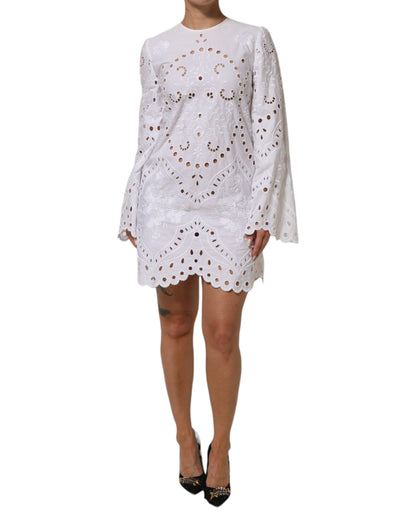 Dolce & Gabbana White Cut Out A-line Sheath Mini Dress