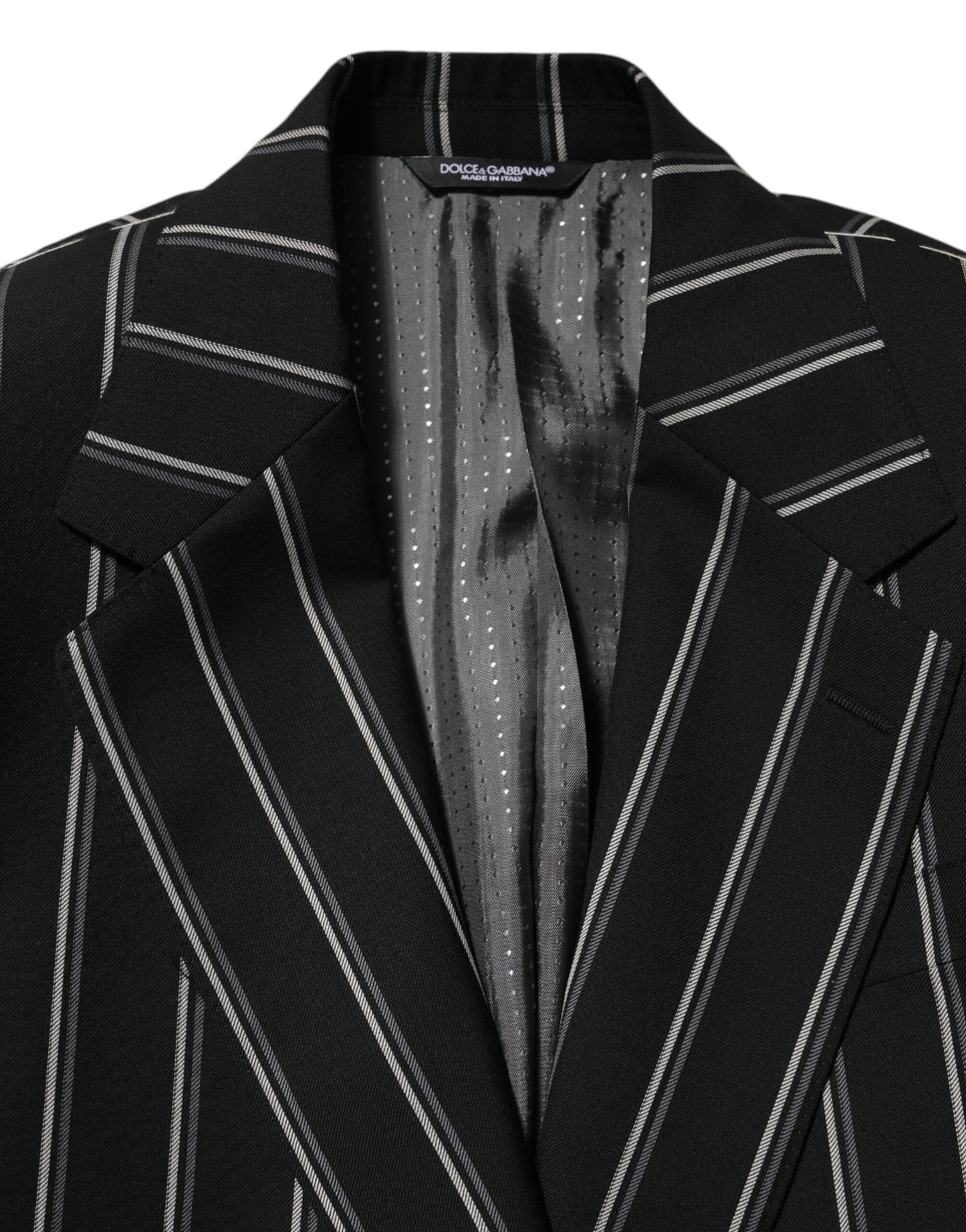 Dolce & Gabbana Black Stripes SICILIA 1 Button Suit Blazer