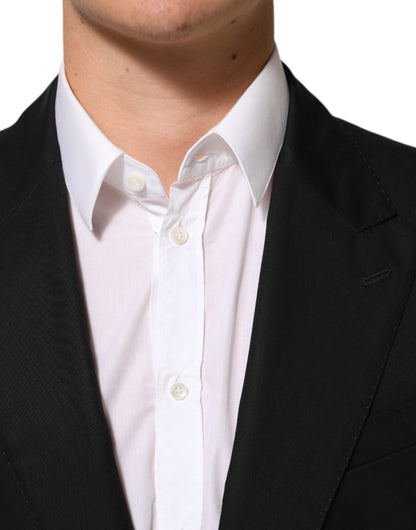 Dolce & Gabbana Black Wool 2 Buttons Suit Men Jacket Blazer