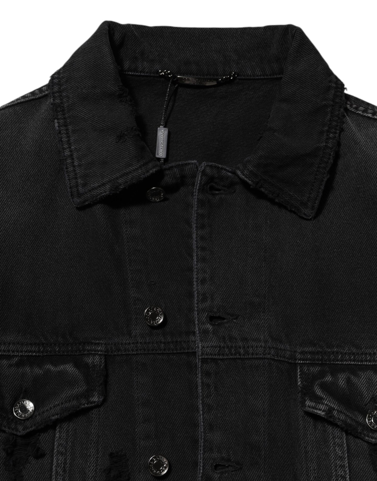 Dolce & Gabbana Black Cotton Stretch Denim Blouson Jacket