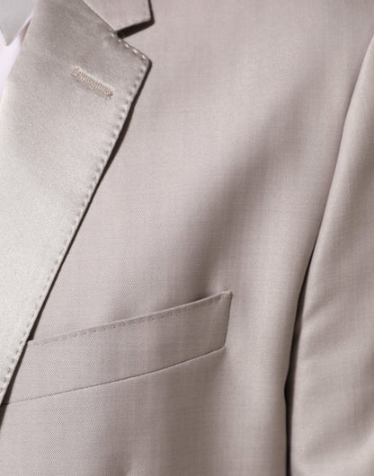 Dolce & Gabbana Light Gray Wool 2 Piece MARTINI Formal Suit