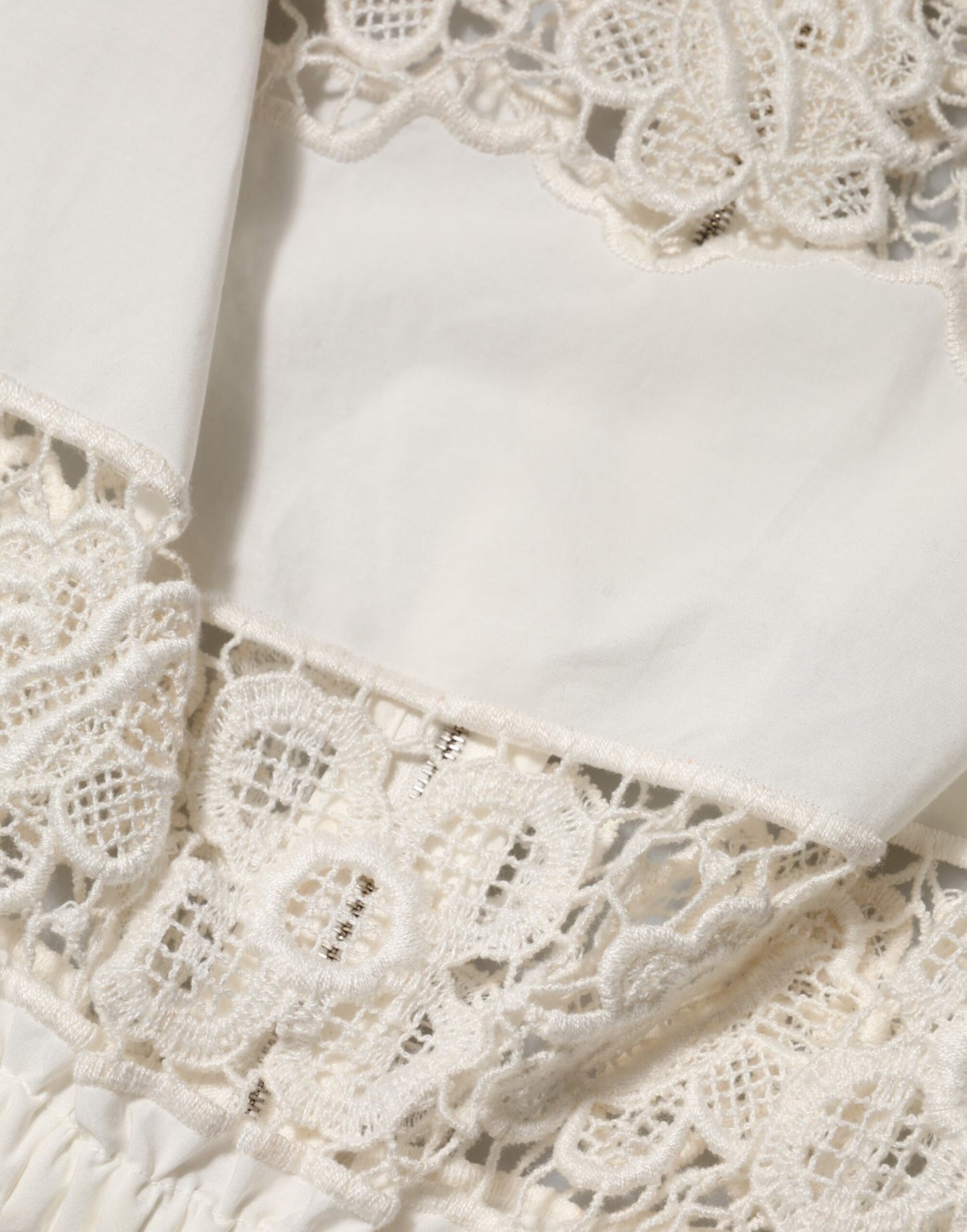 Dolce & Gabbana White Poplin Openwork Embroidery Tank Top