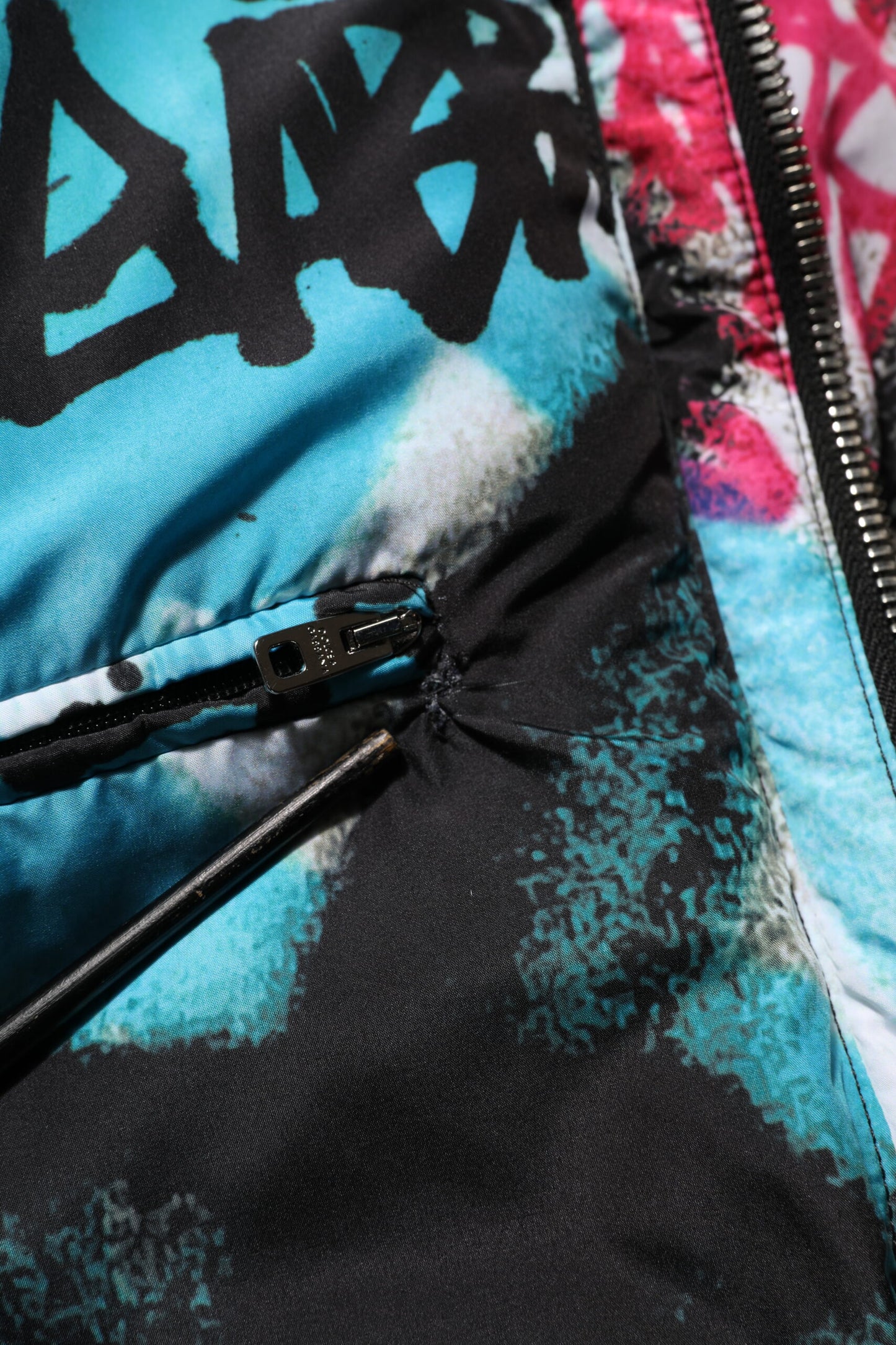 Dolce & Gabbana Multicolor Graffiti Hooded Sportswear Vest Jacket