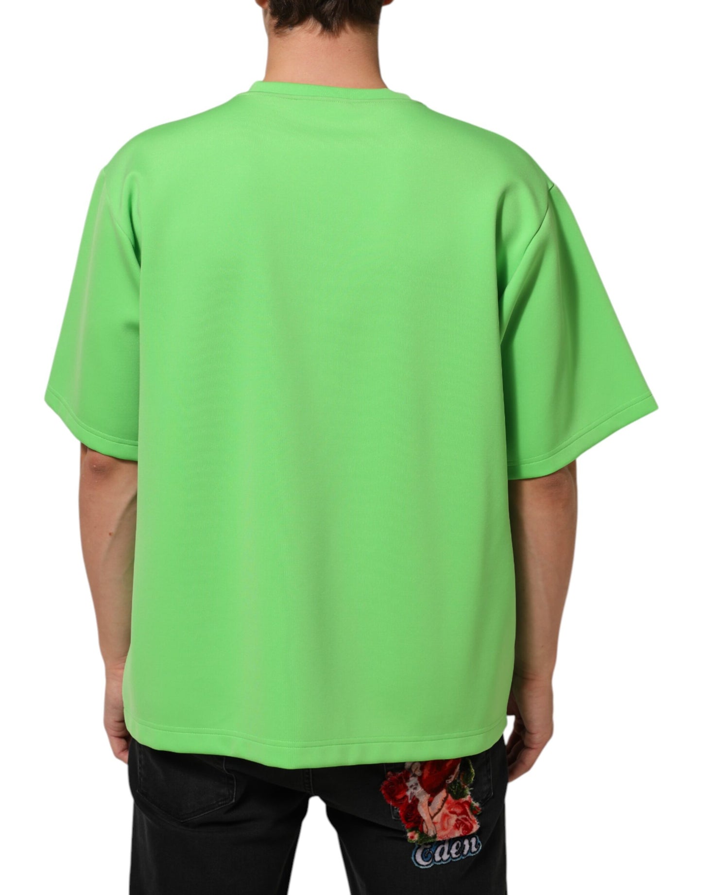 Dolce & Gabbana Green Logo Crew Neck Short Sleeves T-shirt